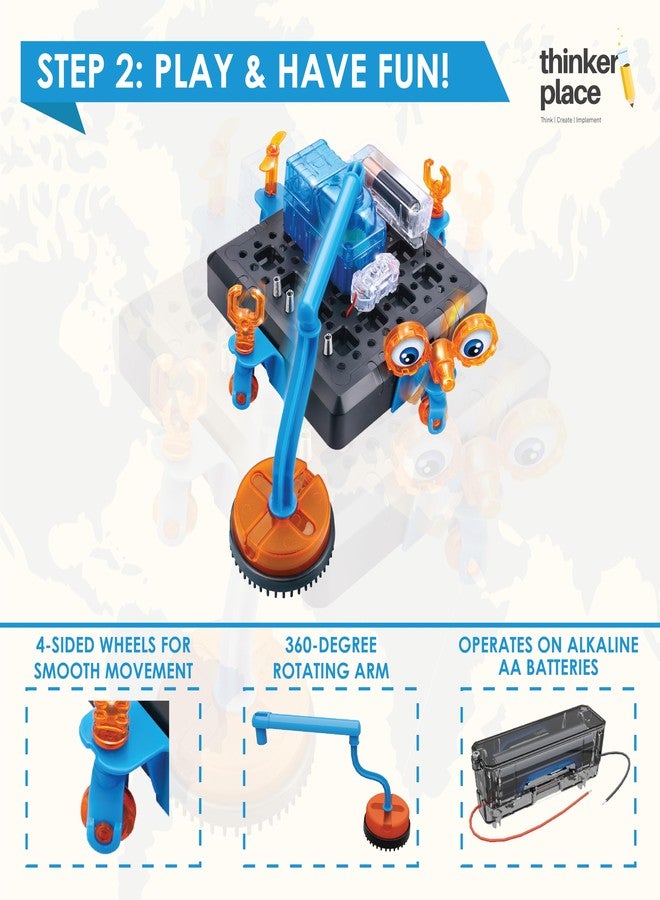 ThinkerPlace مجموعة روبوت تنظيف الفضاء من ثينكر بليس | ابنِ، تعلّم، والعب | لعبة تعليمية للأطفال من عمر 8 سنوات فما فوق | مجموعة تعليمية للأتمتة مع تجربة الواقع المعزز | لعبة تعليمية ممتعة - Image 3