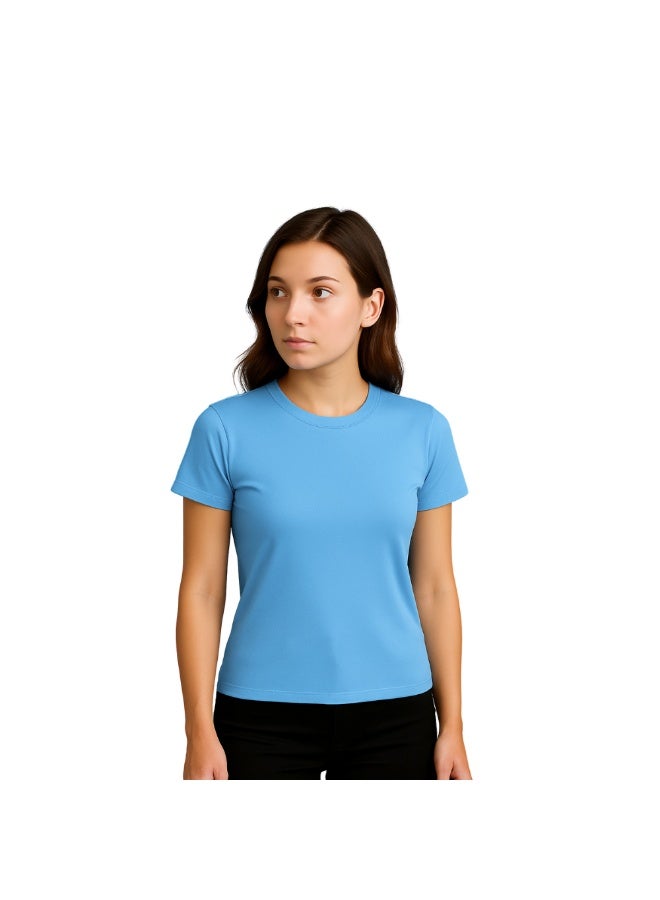 برينت شوب فور مي تي شيرت نسائي ممشط برقبة مستديرة للبالغين، 190 جرام لكل متر مربع، قطن خالص، ألوان أساسية - Image 2