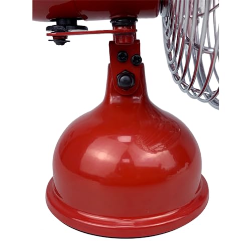 Good Housekeeping (92521) All-Metal USB-Powered 5" Oscillating Personal Fan (Crimson Red) - Image 3