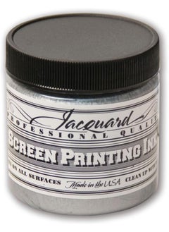 Jacquard Professional Screen Print Ink WaterSoluable 4oz Jar Silver 122