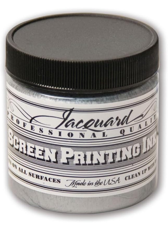 Jacquard - Jacquard Professional Screen Print Ink WaterSoluable 4oz Jar Silver 122 - Image 1