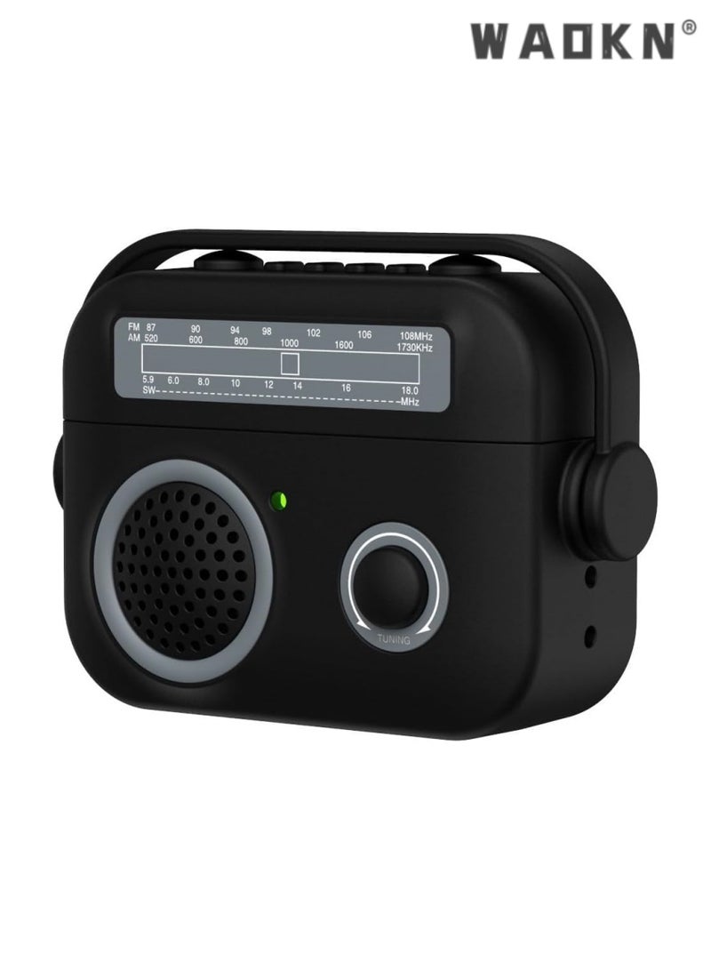 WAOKN Retro Radio Case Compatible with AirPods Pro 2nd Generation Case Cover, Compatible with AirPods Pro 2 Case, Protective Shockproof Full Protection Cover for Women Men (Black)  - Image 1