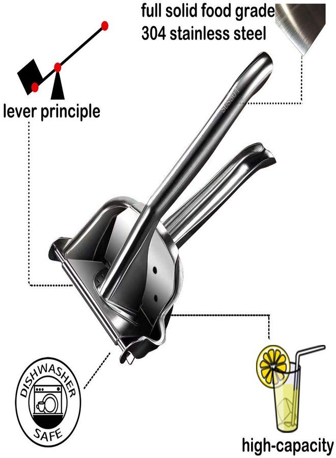 AUAM Real Stainless Steel Lemon Squeezer Citrus Juicer Hand Press Heavy Duty Manual Squeeze Juice Extractor Maker Orange Lime Grapefruit Presser - Bonus 50 Pcs Filter Bags - Image 3