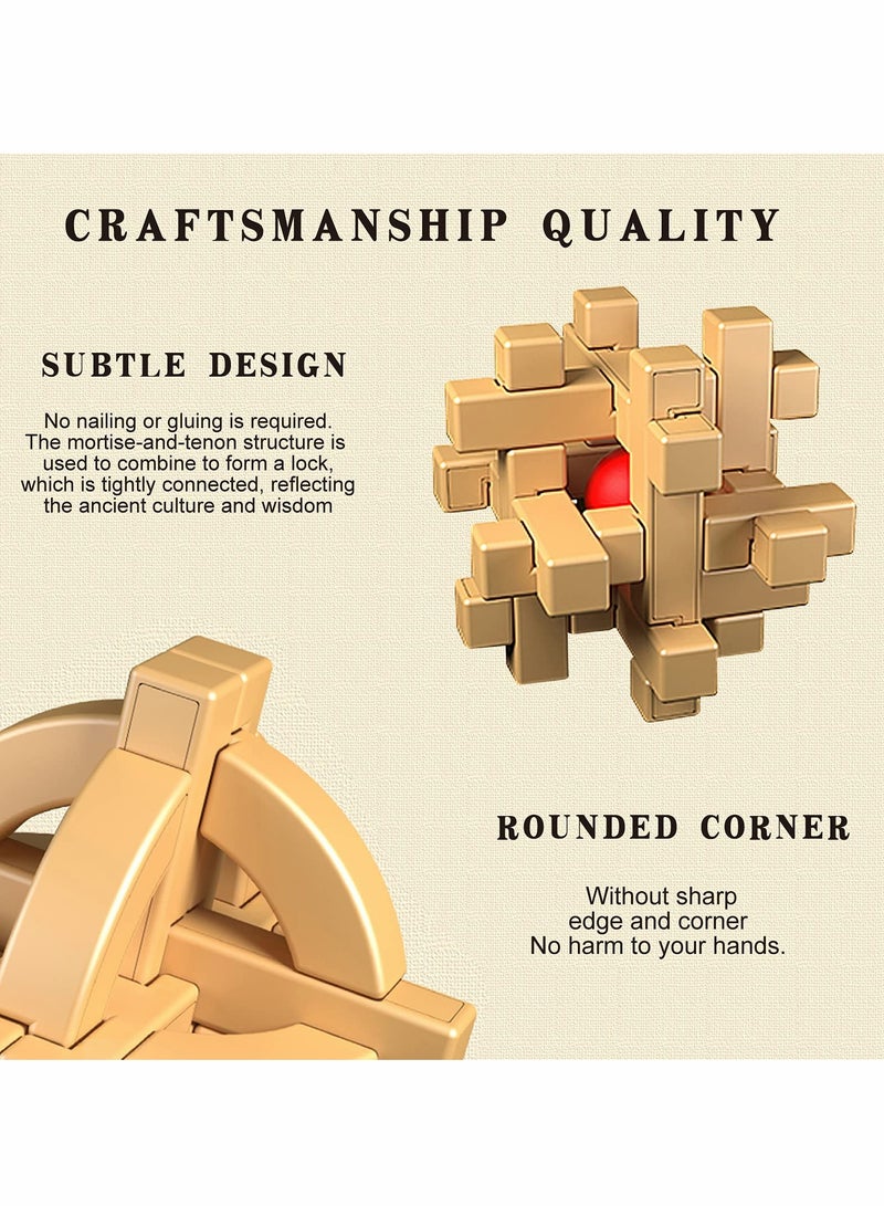 KASTWAVE 3D Brain Puzzle Teaser Kongming 24 Lock (Upgraded Version),eco-Friendly materil,Logic Test and Handheld Disentanglement Games, Durable Plastic Educational Toys for Kids and Adults - Image 3