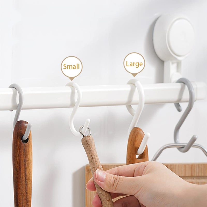 Mt.Jun 6-Pack Secure & Quiet Plastic S Hooks, Flexible Neck for Easy Twist & Lock, Completely Rust-Free, Holds up to 10 lbs, White, Large (3.5 inch) - Image 5