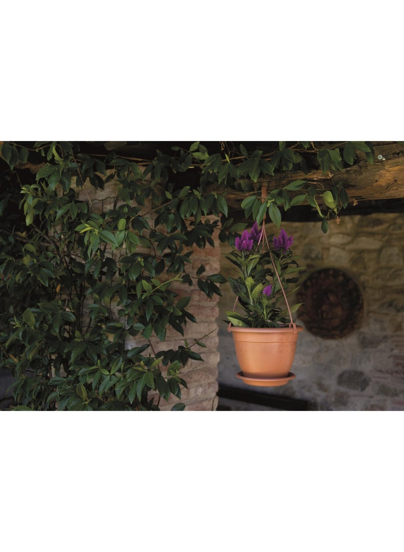 أيدل أواني زهور معلقة مجموعة كامبانًا مع أطباق - أوعية نباتات داخلية وخارجية مصنوعة من البلاستيك المتين بسعة 1.5 لتر و2.5 لتر - أواني زراعة معلقة بألوان متعددة مع أطباق - مصنوعة في إيطاليا - بواسطة إيديل - Image 2