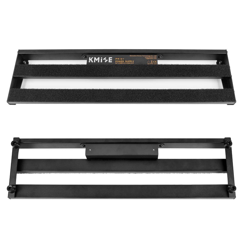 KMISE Guitar Pedalboard with Built-in Power Supply Pedal Board Aluminium Alloy 1.8lb Lightweight 19x5 Inch Black Pedal Board with Power Supply, Carrying Bag, Guitar Pedal Cable, Hook Tape - Image 2