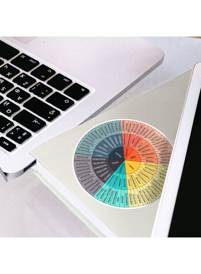Colorful Emotion Psychological Labels Stickers Expressing Feelings And Emotions PVC Material For Various Products And Platforms-Color:Emotion Wheel-Color-Dimensions:85*85 - Image 1