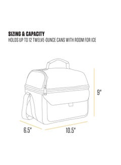 carhartt Carhartt 12 Can Two Compartment Lunch Box | Durable, Fully-Insulated Lunch Bag for Women & Men, Large Lunchbox (Gravel)  - Image 2