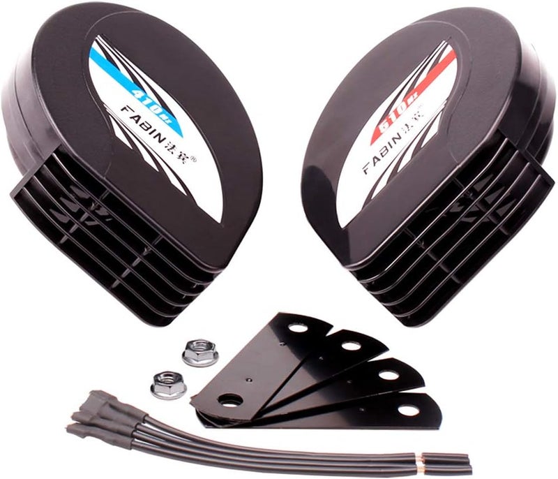 FARBIN Compact Horn 12V Waterproof Car Horns Loud Dual-Tone Electric Snail Horn Kit Universal for Any 12V Vehicles - Image 1
