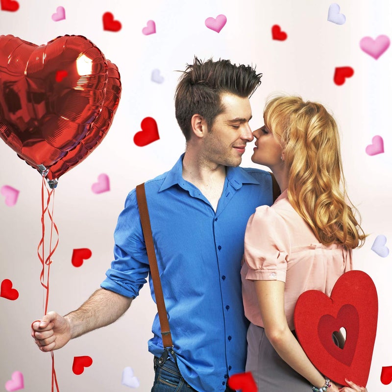 Jovitec 600 Piece Red White Pink Heart Confetti Valentine's Day Decoration Wedding Love Sponge Confetti Romantic Decoration for Birthday Anniversary Christmas Bed Table DIY Crafts - Image 3