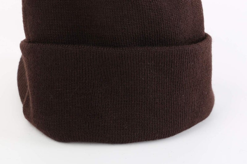 Home Prefer Mens Beanie Hat Knit Winter Hat with Brim Beanie Cap for Men Espresso - Image 5