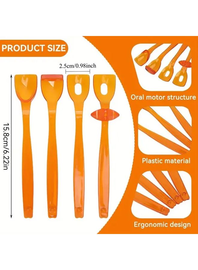 4Pcs Orange Tongue Muscle Trainer Oral Exercise Tool Easy to Clean High Quality - Image 3