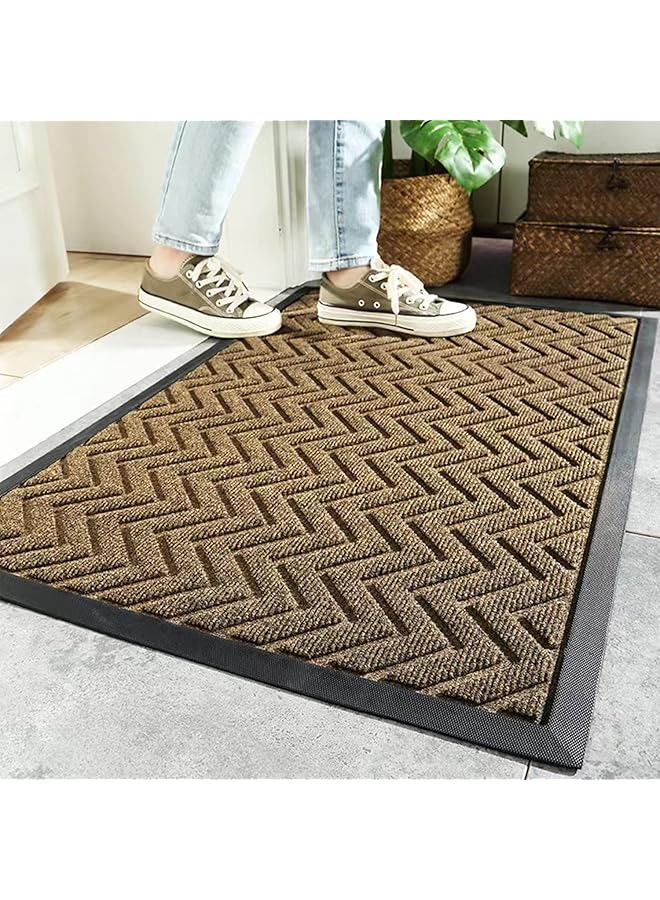 The Bros Door Mat Welcome Mats, Indoor and Outdoor Rug Door Mats Non-Slip Rubber Backing, Entrance Rugs, Front Welcome Mat Doormat for Home Entrance, Outside Entry, Yard, Floor (Brown) - Image 1