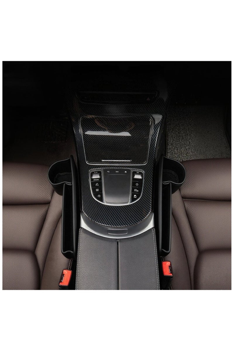 1set of 2pcs Car Seat Gap Filler Organizer with Cup Holder, 2025 New Premium Leather Car Seat Gap Filler, No Drop Seat Guard & Car Organizer for Keys, Cards, Phone, Sunglasses, Small Items - Image 2