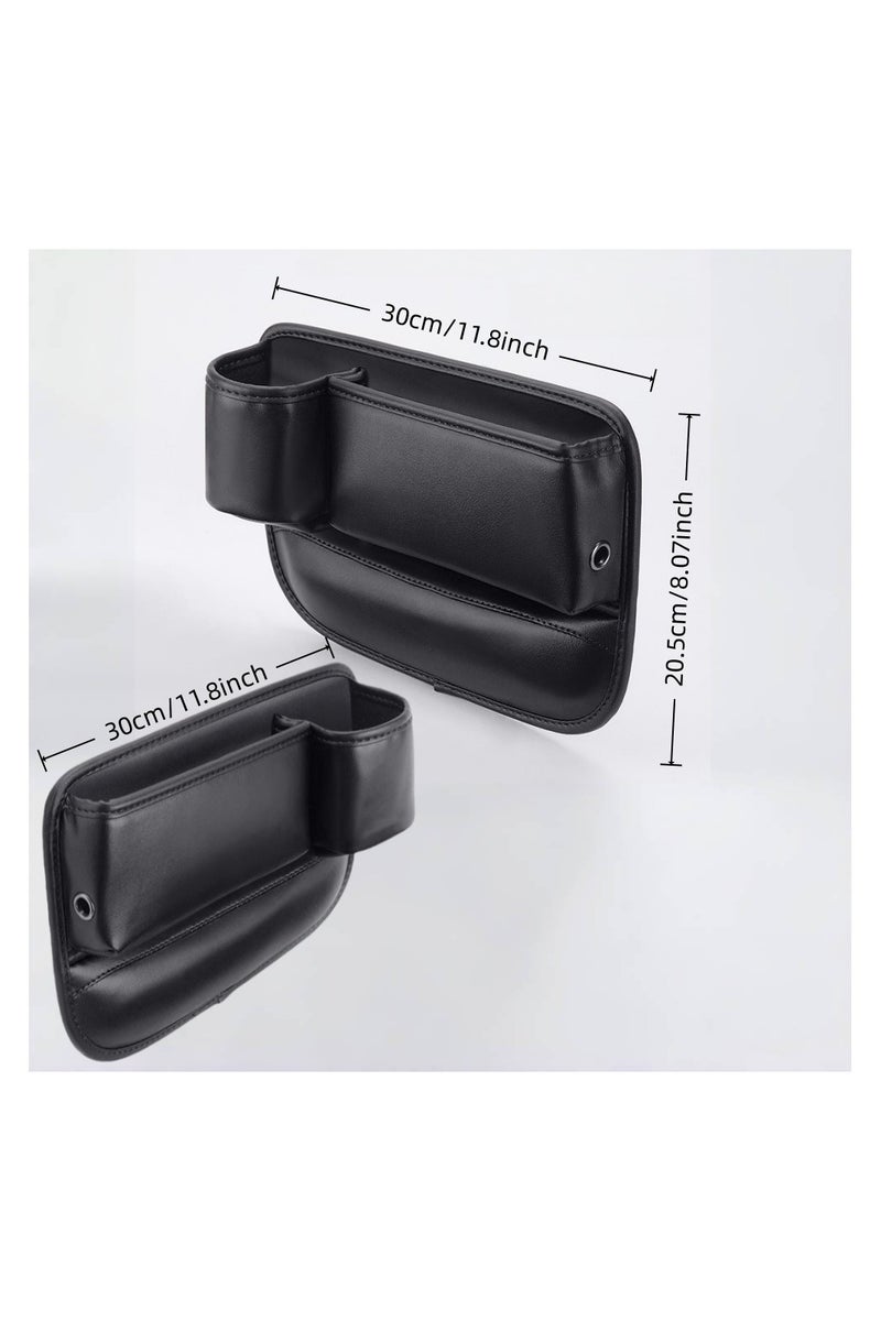 1set of 2pcs Car Seat Gap Filler Organizer with Cup Holder, 2025 New Premium Leather Car Seat Gap Filler, No Drop Seat Guard & Car Organizer for Keys, Cards, Phone, Sunglasses, Small Items - Image 3