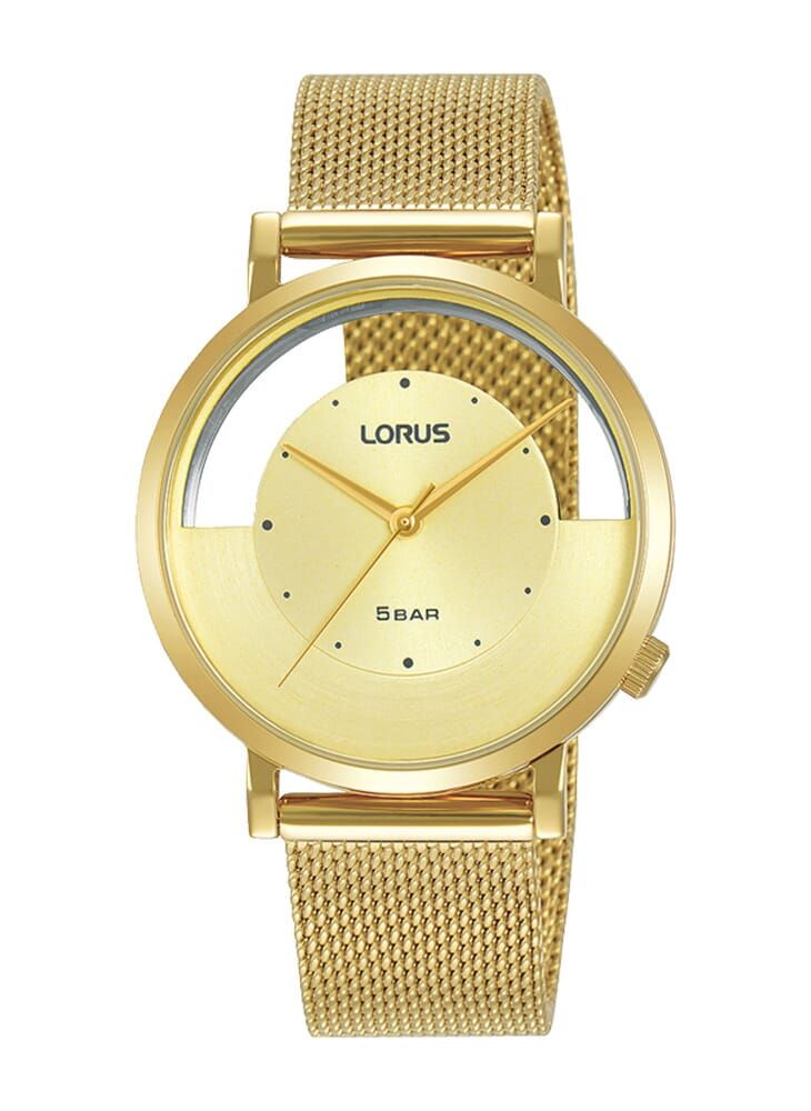 LORUS ساعة لوروس رمادية داكنة بمينا أشعة الشمس كوارتز تناظرية من الفولاذ المقاوم للصدأ للنساء RG274SX9 - Image 1