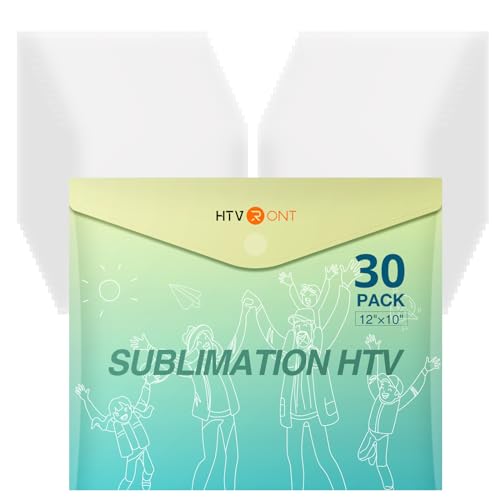 HTVRONT Clear HTV Vinyl for Sublimation 12 X 10  30 Pack Matte Sublimation Vinyl for Cotton Fabric  Wash Durable Clear Dye Sub HTV for LightColored T Shirts