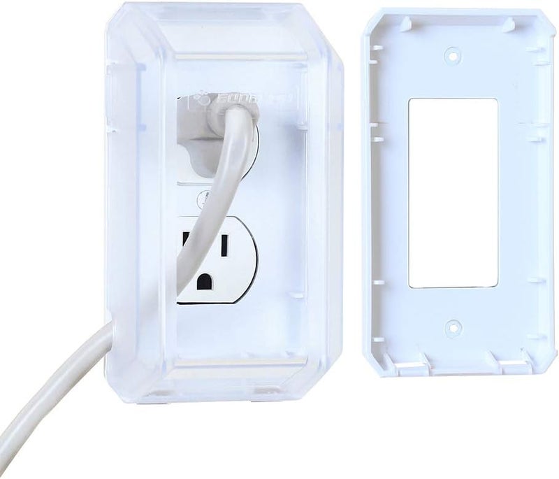 EUDEMON Baby Safety Electrical Outlet Cover Box Childproof Large Plug Cover for Babyproofing Outlets Easy to Install & Use (Transparent) - Image 1