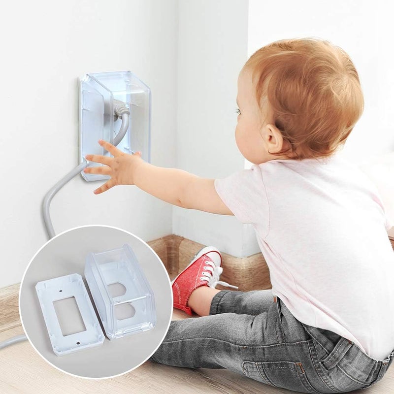 EUDEMON Baby Safety Electrical Outlet Cover Box Childproof Large Plug Cover for Babyproofing Outlets Easy to Install & Use (Transparent) - Image 3