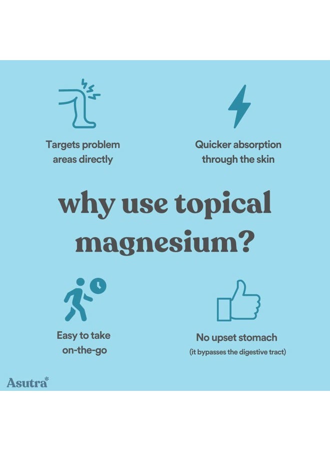 Asutra Value Bundle of Topical Magnesium Chloride Oil Sprays (8 oz Total) + Magnesium Chloride Bath Flakes (4lbs Total) | Relieve Muscle Cramps & Joint Pain | Stress & Anxiety Relief | Pure Zechstein - Image 4