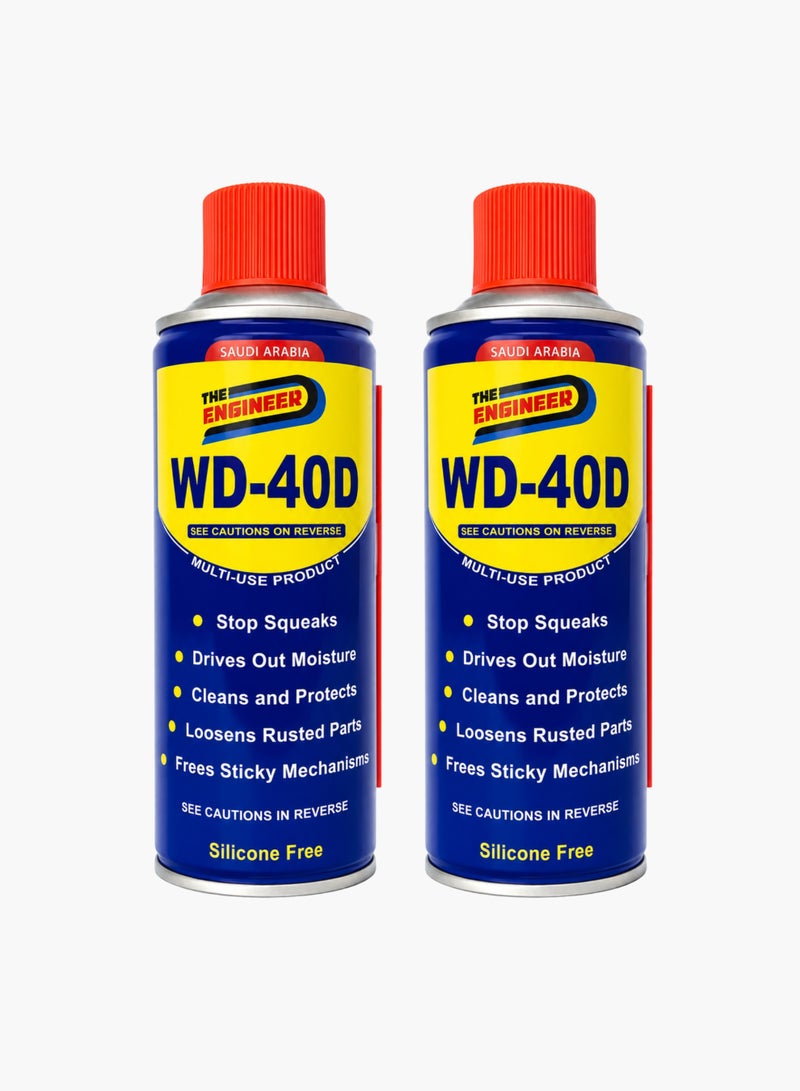 إنجينير عبوة ثنائية من بخاخ التشحيم متعدد الاستخدامات WD-40 | زيت اختراق خالٍ من السيليكون | يزيل صرير الأجزاء، يفكك القطع الصدئة، يطرد الرطوبة ويحمي من التآكل | بخاخ صيانة متعدد الأغراض - Image 2
