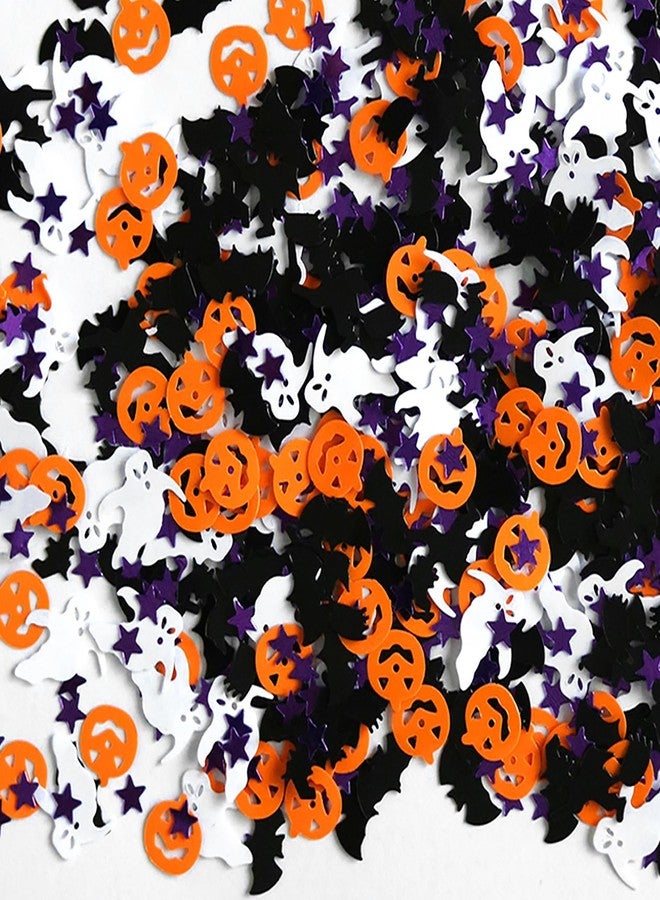 دلفينش قصاصات ورقية لتزيين طاولة حفلة الهالوين، على شكل يقطينة برتقالية وأشباح، لتزيين حفلات الهالوين، 15 غرامًا - Image 1