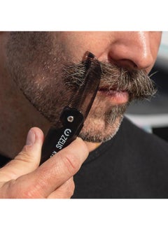 Zeus Folding Mustache Comb, Handmade Saw-Cut Best Moustache Pocket Comb - (3 Pack - Tortoiseshell) - K12  - Image 3