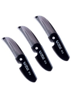 Zeus Folding Mustache Comb, Handmade Saw-Cut Best Moustache Pocket Comb - (3 Pack - Tortoiseshell) - K12  - Image 1