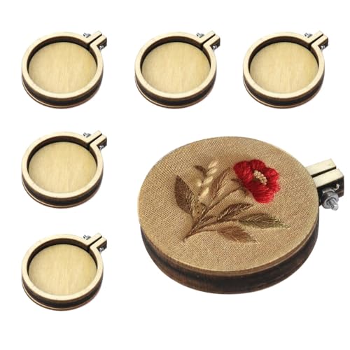 Dnyta 10pcs Mini Embroidered Hoop Round Tiny Cross Stitch Hoops for Art Craft Sewing Keychain Earrings Jewelry(1.6") - Image 2
