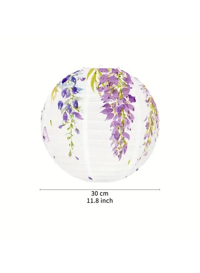 8pcs Purple Wisteria Flower Paper Lanterns Elegant Floral Design No Electricity Needed Wedding Party Home Decor - Image 4