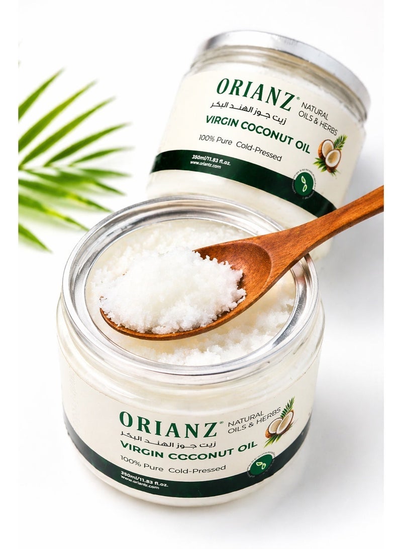 ORIANZ Pure Virgin Coconut Oil - 100% Natural Cold Pressed - For Hair, Skin & Healthy Eating - 350ml | ORIANZ - Image 1