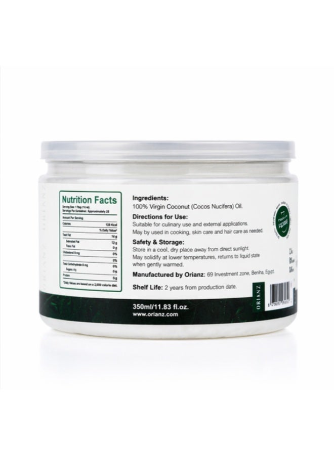 ORIANZ Pure Virgin Coconut Oil - 100% Natural Cold Pressed - For Hair, Skin & Healthy Eating - 350ml | ORIANZ - Image 5