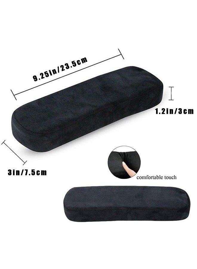 2Pcs Office Chair Armrest Pads Covers with Memory Foam Elbow Pillow for Forearm Pressure Relief, Black Arm Rest Covers for Office Chairs, Wheelchair, Comfy Gaming Chair - Image 3