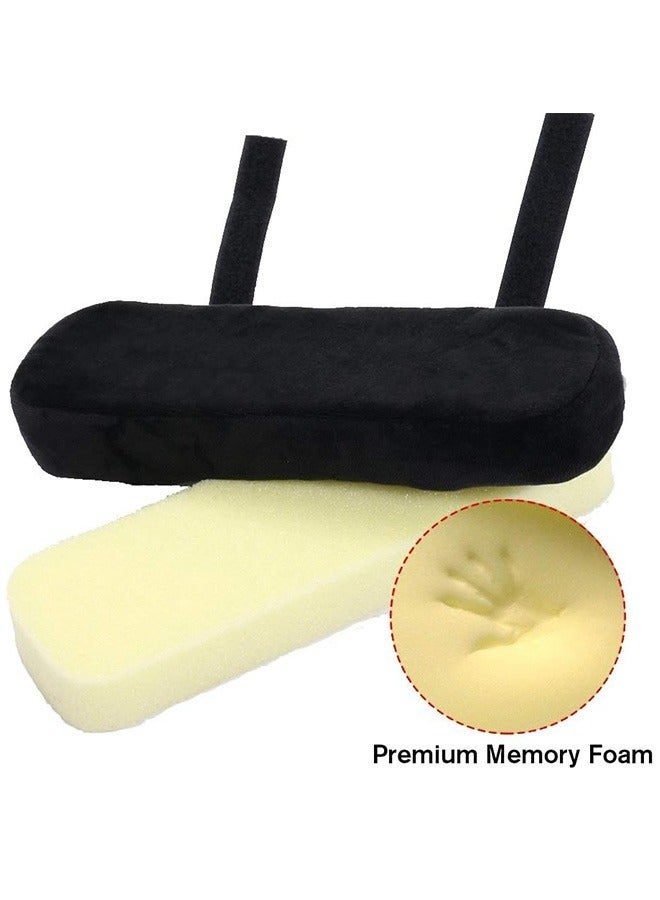 2Pcs Office Chair Armrest Pads Covers with Memory Foam Elbow Pillow for Forearm Pressure Relief, Black Arm Rest Covers for Office Chairs, Wheelchair, Comfy Gaming Chair - Image 4