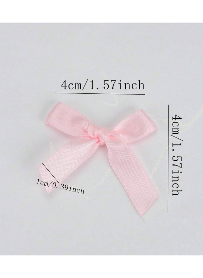 Ribbon bows for gift wrapping, handmade card decoration, hair accessories, jewelry bows, and decorating for weddings, Christmas, and rooms; pack of 50 pieces, pink. - Image 2