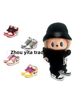 Generic Labubu Labubu Doll 17cm Shoe Model 5cm Vinyl Toy Hand-made Blind Box AJ1 Pair-Color:26. Heineken  - Image 3