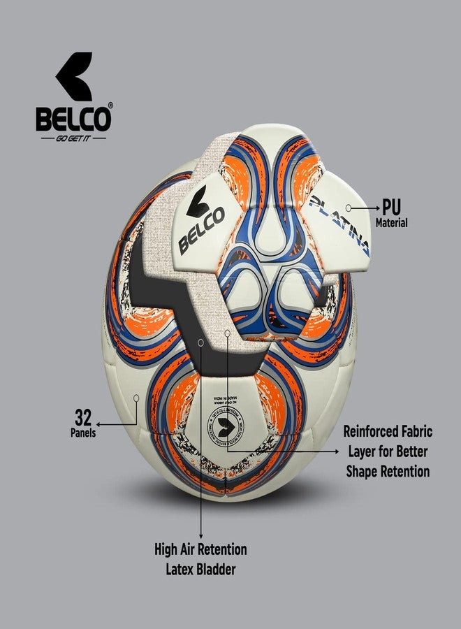 Belco Sports Platina Red 4Ply 1.5m PU 32 Panel Football Size 5 - Image 4