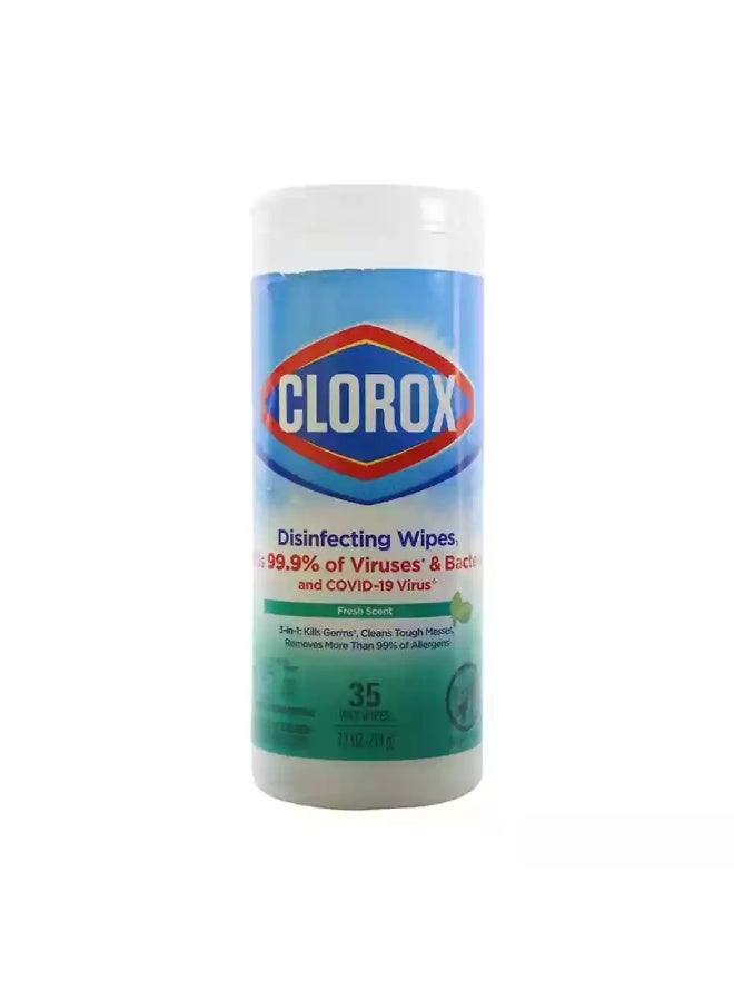 Clorox Multisurface Disinfecting Fresh Scent Wipes, Kills 99.9 of Viruses and Bacteria- 35 Wet Wipes - Image 1