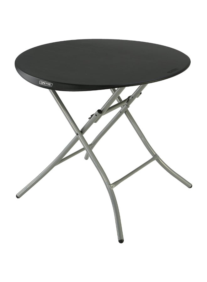 لايف تايم لطاولة قابلة للطي مستديرة للاستخدام التجاري الخفيف أسود وفضي 33 بوصة 80351 - Image 1