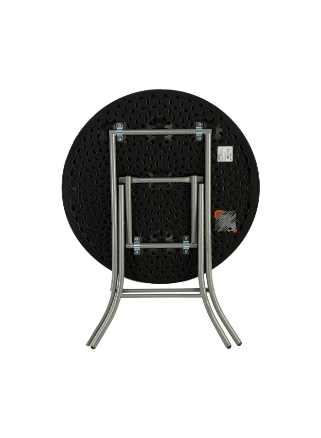 لايف تايم لطاولة قابلة للطي مستديرة للاستخدام التجاري الخفيف أسود وفضي 33 بوصة 80351 - Image 2