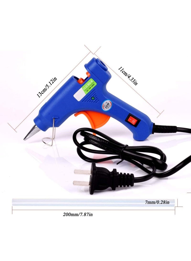 CRAFT MAGIC 20W Mini Hot Glue Gun with 20 Glue Sticks (7.87 in) | Hot Melt Glue Gun Kit with Anti-Heat Cover & Flexible Trigger for DIY Crafts, Sealing & Quick Home Repairs - Image 3