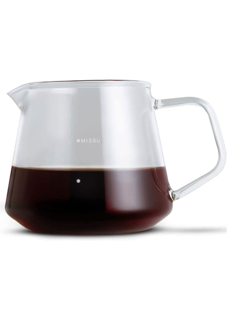 ميبرو طقم تقطير v60 الة قهوة مكونة من قمع زجاجي وسيرفر زجاجي وفلتر قهوة  - Image 2