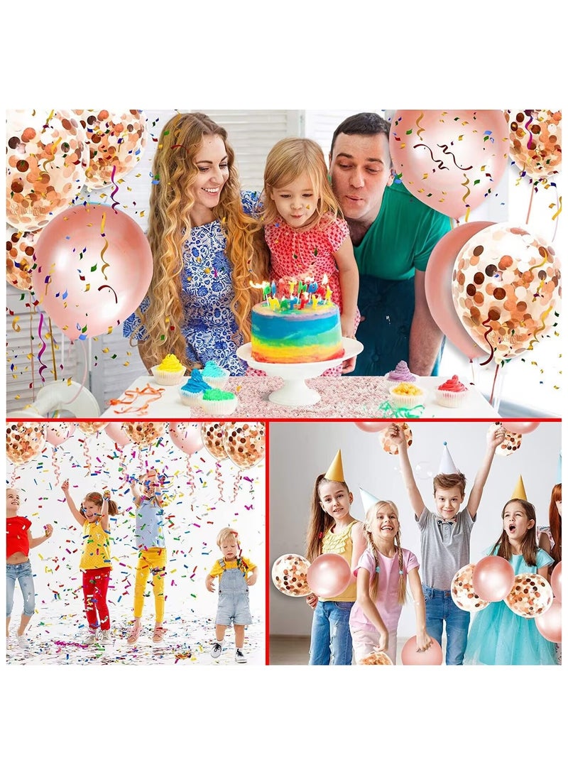 Rose Gold Birthday Party Decoration Set Rose Gold Theme Party Decoration Happy Birthday Banner 62-Piece DIY Decoration Set - Image 3