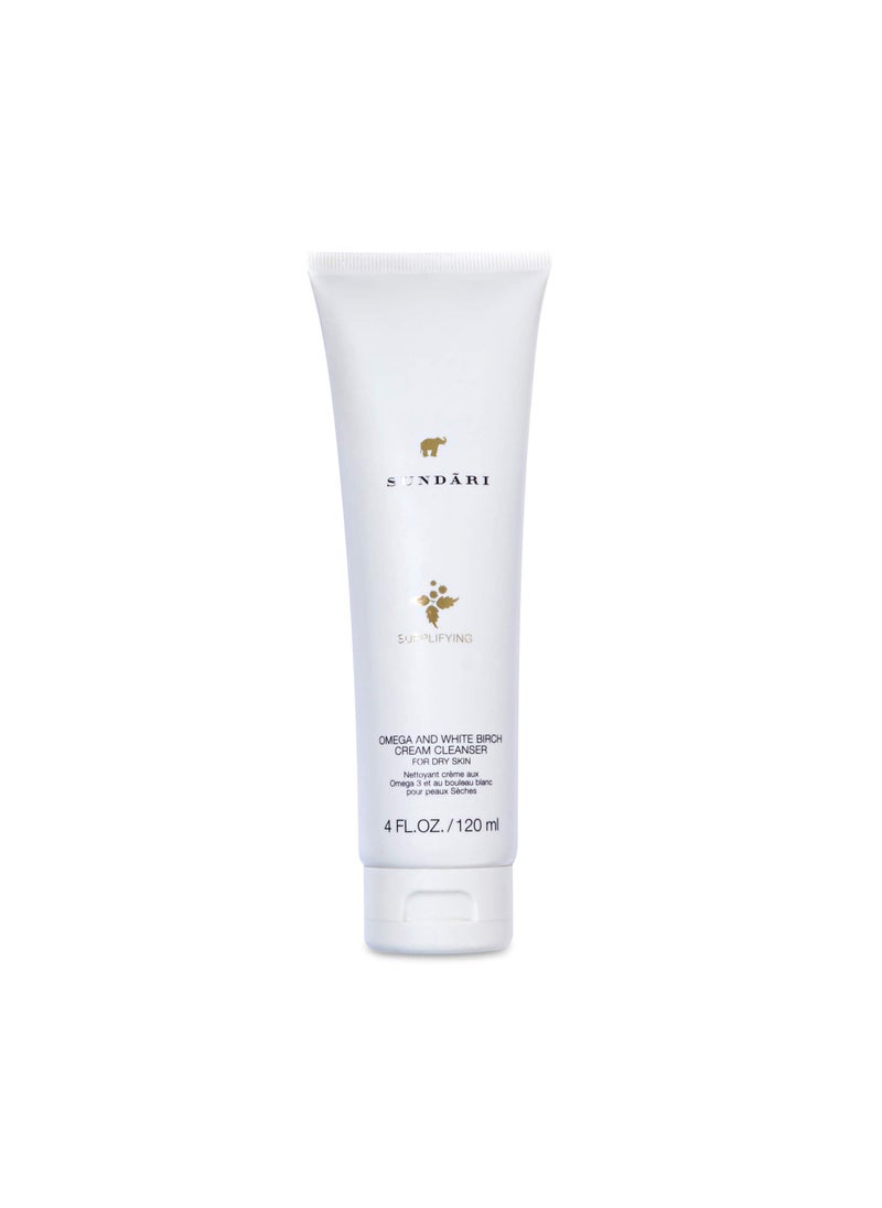 Sundari - SUNDARI Omega 3 & White Birch Cream Cleanser - 4 Fl Oz, Creamy Non-Foaming Cleanser, Sensitive Skin, Removes Make-up and excess Oils, Natural Skincare - Image 1