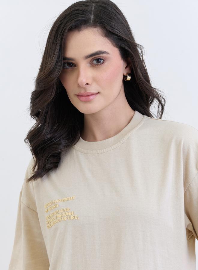 ستايلي تيشيرت واسع بطبعة بارزة - Image 4