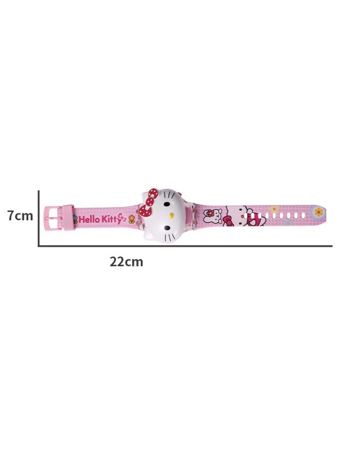 Hello Kitty - Hello Kitty Cartoon Children's Watch, Children's Watch Toy with Light Effect, Kids Electronic Watch with Music, Flip-top Cartoon Watch for Kids - Image 1