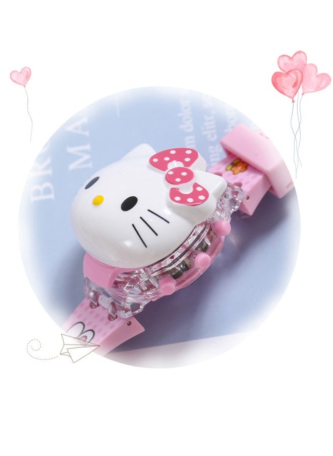 Hello Kitty - Hello Kitty Cartoon Children's Watch, Children's Watch Toy with Light Effect, Kids Electronic Watch with Music, Flip-top Cartoon Watch for Kids - Image 1
