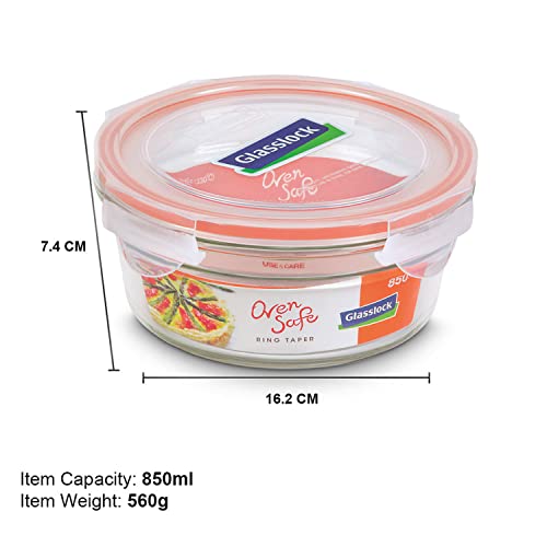 Glasslock Korea Tempered Glass Baking Dish with Lid - Ring Taper 850ml Round - Pudding Tray/Containers - Airtight Kitchen Storage Bowl/Container - Oven/Microwave/Dishwasher/Fridge/Freezer Safe - Image 5
