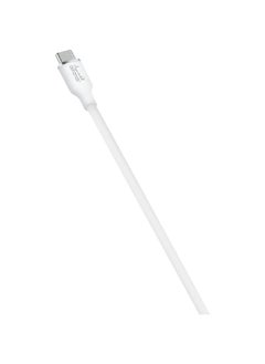 alfanar كابل شحن سريع 3A 480 ميجابت في الثانية من السيليكون USB-C إلى USB-C باللون الأبيض بطول 1 متر C31C-CSW01  - Image 2